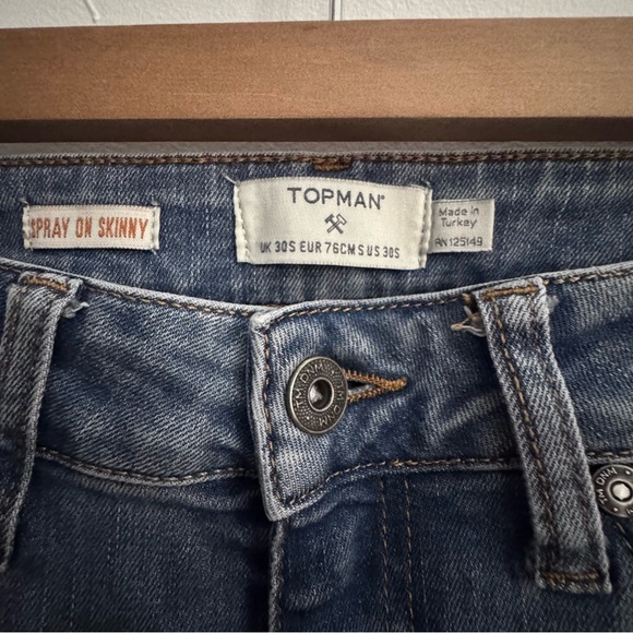 Topman Blue Distressed Jeans - Picture 2 of 5